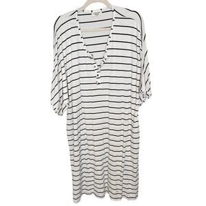 Dwell + Slumber Sleepwear Women OS Black White Pajama Shirt Henley Shirt Women